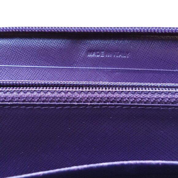 Prada Purple Leather Full Size Zip Wallet with COA - Picture 5 of 10